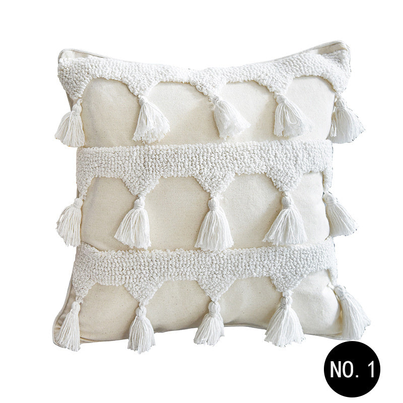 Geometric Abstract Cotton & Linen Cushion Cover – Boho Decorative Pillow Case | 45x45cm & 50x30cm