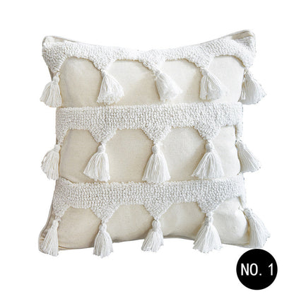 Geometric Abstract Cotton & Linen Cushion Cover – Boho Decorative Pillow Case | 45x45cm & 50x30cm