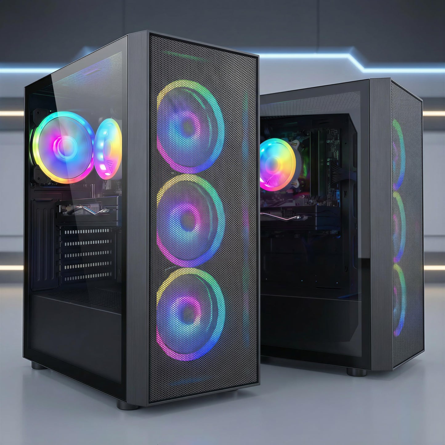 STGAubron Gaming PC Computer Desktop, Intel Core i7 8th Gen up to 4.1G, GeForce RTX 3050 6G, 16G DDR4, 512G SSD, WiFi 6, BT 5.2, RGB Fan x4, Windows 11 Home
