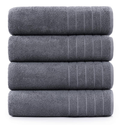 Casa Platino 100% Cotton 2 Pack Bath Towels (30"x60") - Ring Spun Cotton - Large Towels for Bathroom - Quick Drying, Highly Soft & Absorbent Shower Towel Set - Hotel & Spa Quality - White Towel Set