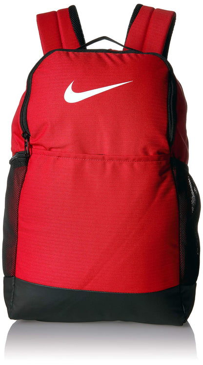 Nike Brasilia Medium Training Backpack for Women and Men with Secure Storage & Water Resistant Coating, Black/Black/White