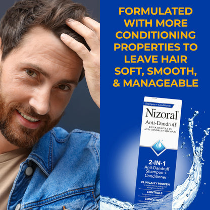 Nizoral 2-in-1 Anti Dandruff Shampoo and Conditioner, 14 Fl Oz, 1% Ketoconazole