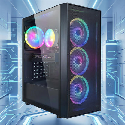 STGAubron Gaming PC Computer Desktop, Intel Core i7 8th Gen up to 4.1G, GeForce RTX 3050 6G, 16G DDR4, 512G SSD, WiFi 6, BT 5.2, RGB Fan x4, Windows 11 Home