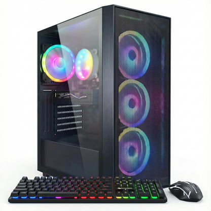 STGAubron Gaming PC Computer Desktop, Intel Core i7 8th Gen up to 4.1G, GeForce RTX 3050 6G, 16G DDR4, 512G SSD, WiFi 6, BT 5.2, RGB Fan x4, Windows 11 Home