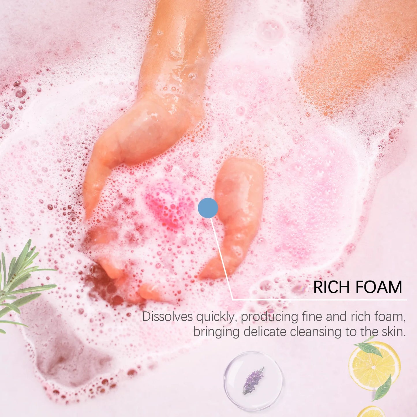 Wiieey 30gx6 Lasting Fragrance Bath Bomb Salt Nourish Floral Scent Body Wash Cleansing Spa Relaxing Exfoliating Skin Shower Ball