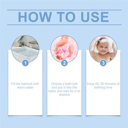 Wiieey Children's Bath Bath Ball Children's Bath Moisturizes Bubble Fragrance Plant Fragrance Cleans Skin