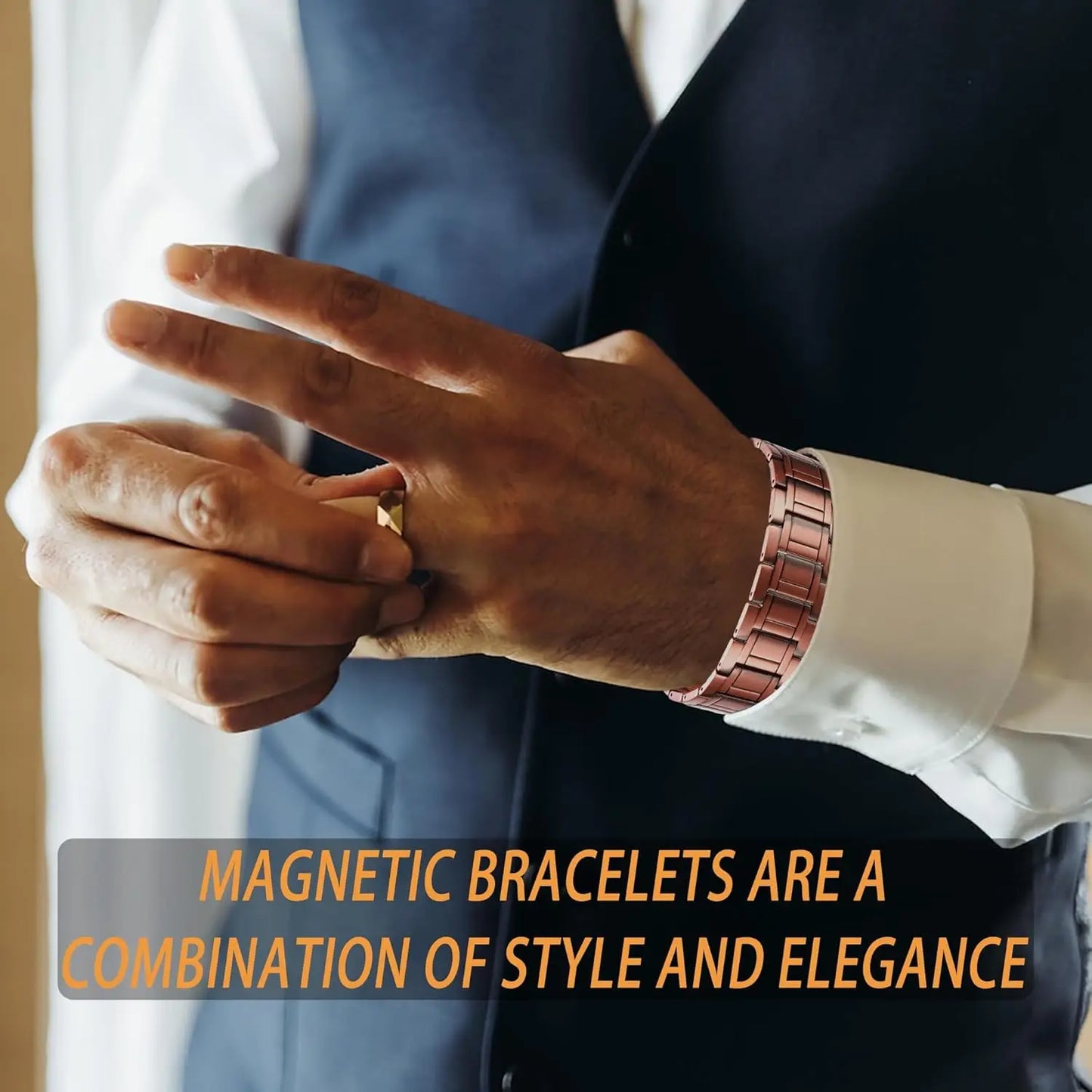 3x Magnetic Bracelet Soild 99.99% Copper Wristband Ultra Strength Magnets (3500