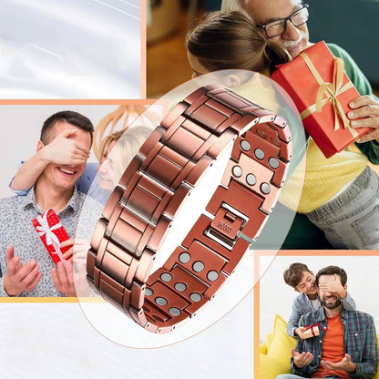 3x Magnetic Bracelet Soild 99.99% Copper Wristband Ultra Strength Magnets (3500