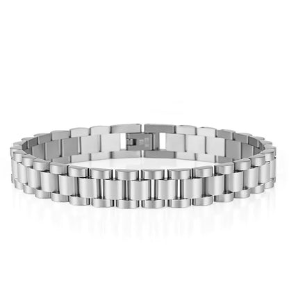 High Quality 15mm Wide Watchband Bangle Bracelets Titanium Stainless Steel Jewel