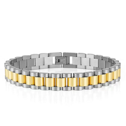 High Quality 15mm Wide Watchband Bangle Bracelets Titanium Stainless Steel Jewel