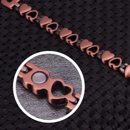 Magnetic Bracelet for Women Heart Pure Copper Energy Bracelet Healing Chain Link