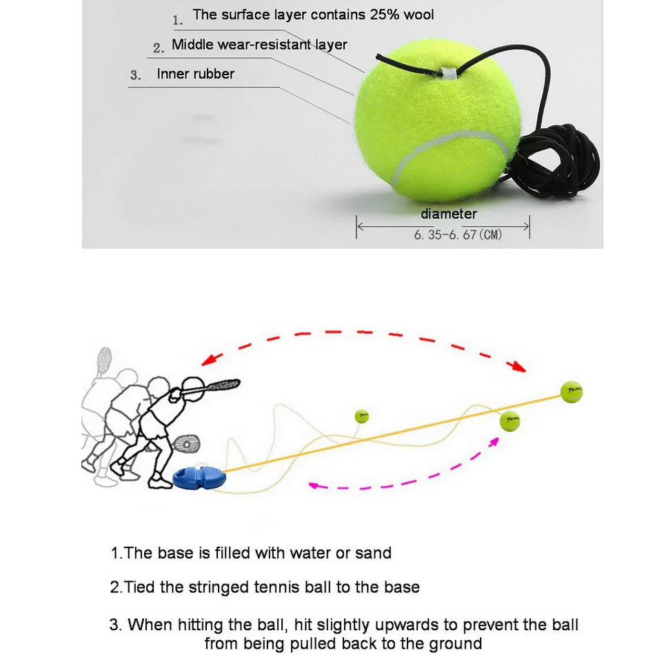 Solo Tennis Trainer Sparring Device Rebound Ball Exercise Tennis Training Machine Tool Accessories Tennis Practice Trainer