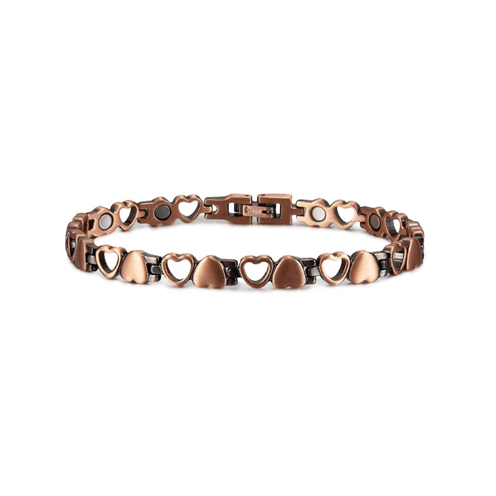 Magnetic Bracelet for Women Heart Pure Copper Energy Bracelet Healing Chain Link