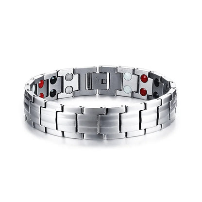 Black Bracelet Men Hand Chain Waterproof Health Germanium Magnetic Therapy Bracelet Male Benefits Stainless Steel Bracelets Mens