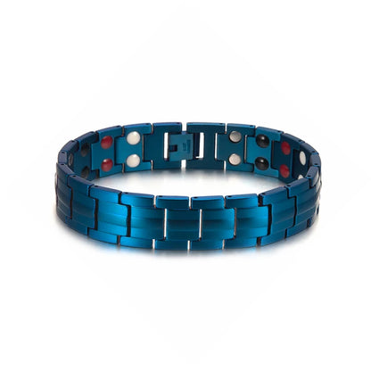 Black Bracelet Men Hand Chain Waterproof Health Germanium Magnetic Therapy Bracelet Male Benefits Stainless Steel Bracelets Mens