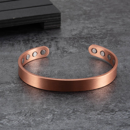 Vinterly Pure Copper Bracelet Men Magnetic Vintage Adjustable High Magnet Open C