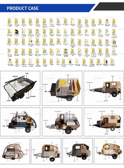 Travel Outdoor Camping Car Trunk Roof Top Tent Camper for Trailer with Hard Aluminum Shell Tents Camper Trailer