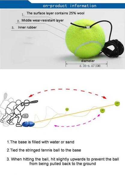 Solo Tennis Trainer Rebound Ball Exercise Tennis Training Machine Sparring Device Tool Accessories Tennis Practice Trainer