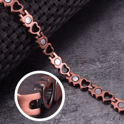 Magnetic Bracelet for Women Heart Pure Copper Energy Bracelet Healing Chain Link
