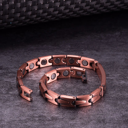 Pure Copper Magnetic Bracelet for Women Arrow Cubic Zirconia ID Bracelets Magnet