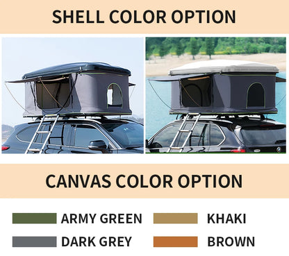 New Arrival Camper Trailer Car Roof Tent Box Clamshell Aluminium Roof Top Tent and Awning
