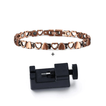 Magnetic Bracelet for Women Heart Pure Copper Energy Bracelet Healing Chain Link