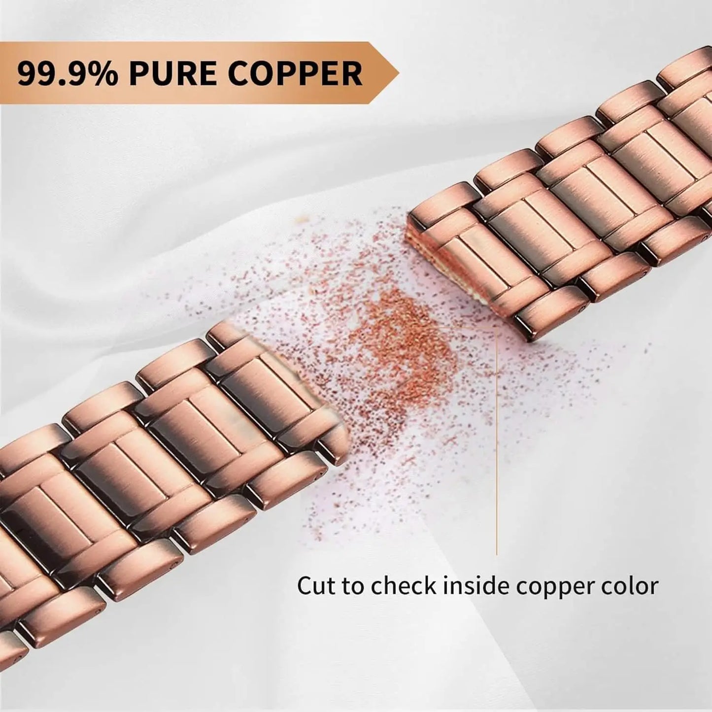 3x Magnetic Bracelet Soild 99.99% Copper Wristband Ultra Strength Magnets (3500