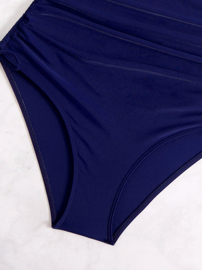 one-piece swimsuit female 2025 new Amazon Europe and the United States cross-border solid color swimsuit bikini foreign trade factory wholesale