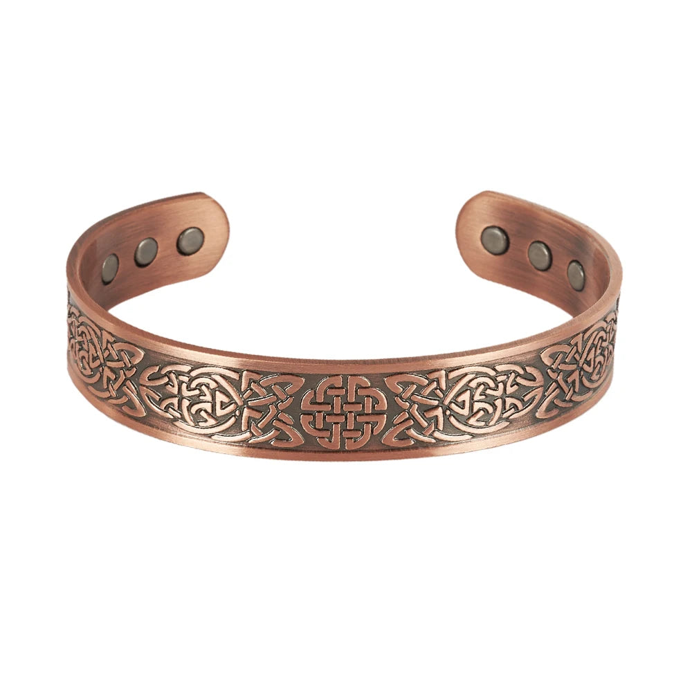 Vinterly Pure Copper Bracelet Yggdrasil Viking Adjustable Magnetic Bangles Arthr