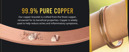 ARADOO Pure Copper Bracelets for Women 3500 Gauss Magnetic Therapy Braided Cuff