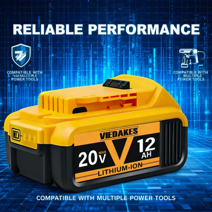 DeWalt 20V Replacement Battery – 8Ah, 10Ah & 12Ah Li-Ion | Compatible with DCB200, DCB205, DCD & DCF Series