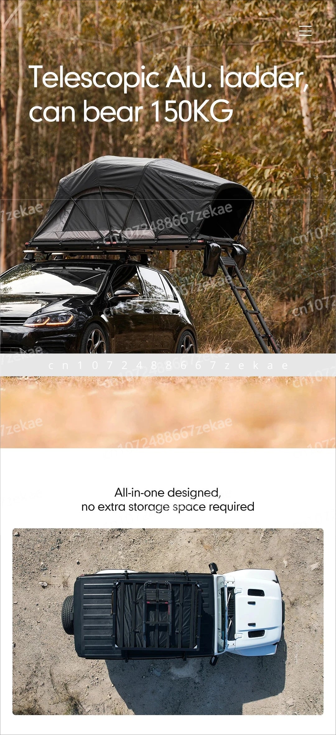 Wild Land Entry Level Tent Car Roof Top Tent Light Weight Camping Roof Tent Camping outdoors Camper Trailer with Roof