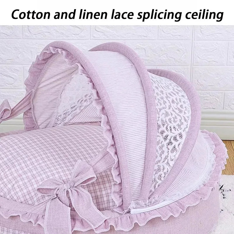 Indoor Dog Kennel Soft Playpen Booth Dogs Villa Luxury Small Dogs Cradle Beds Sleeping Teddy Large Doghouse Cat Pets Supplies