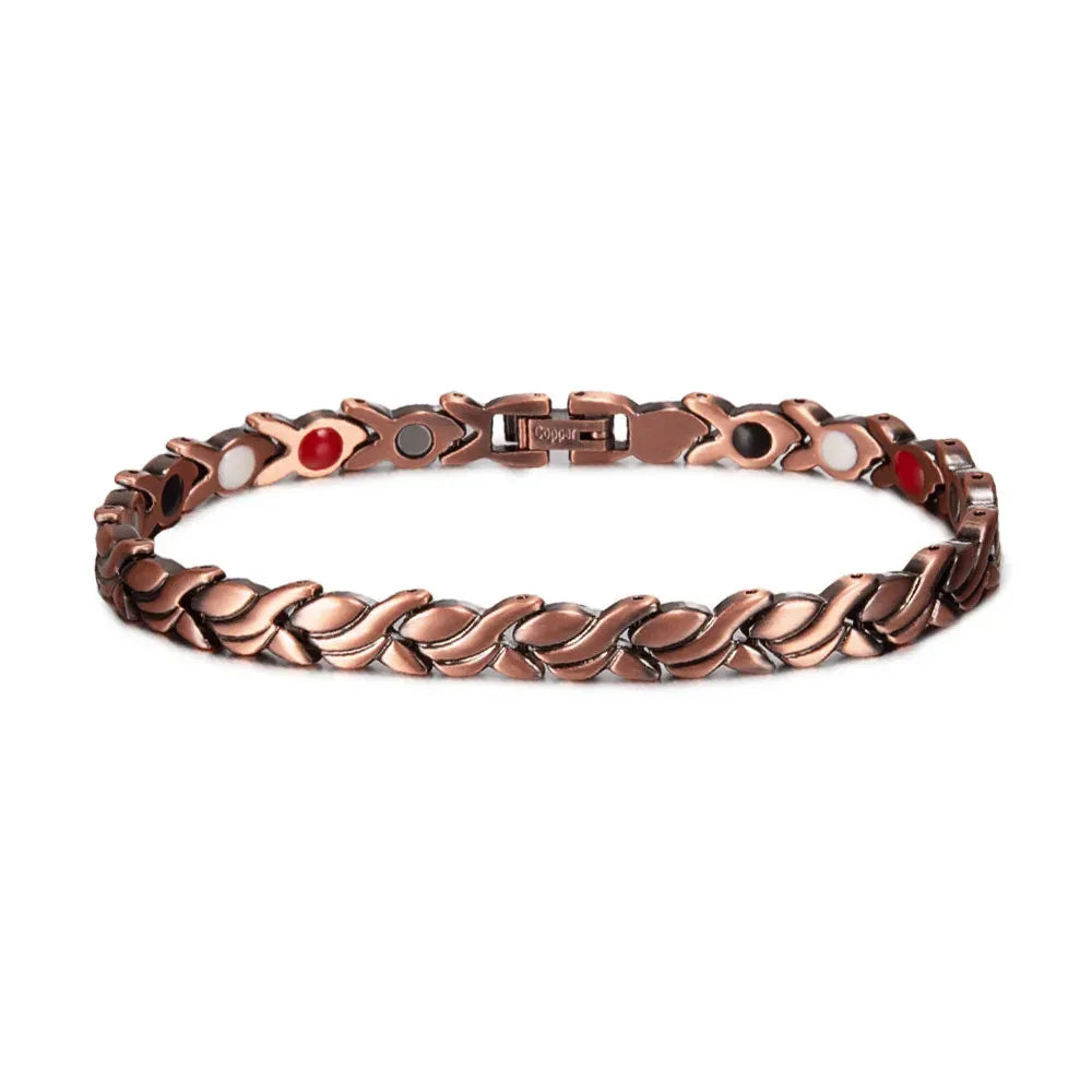 Magnetic Pure Copper Bracelets for Women Vintage Fish Chain Health Energy Magnet