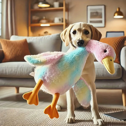 1pc 50cm Soft Duck: Colorful tie dye cat and dog plush toy, upgraded version (embroidered eyes+no zipper design), companion dog