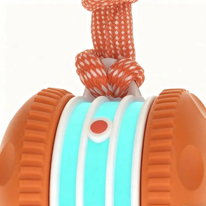 Interactive Dog Toys Smart Rolling Ball With Rope Motion Activated Automatic Moving Squeaky Dog Training Puppy Chew Toy Balls
