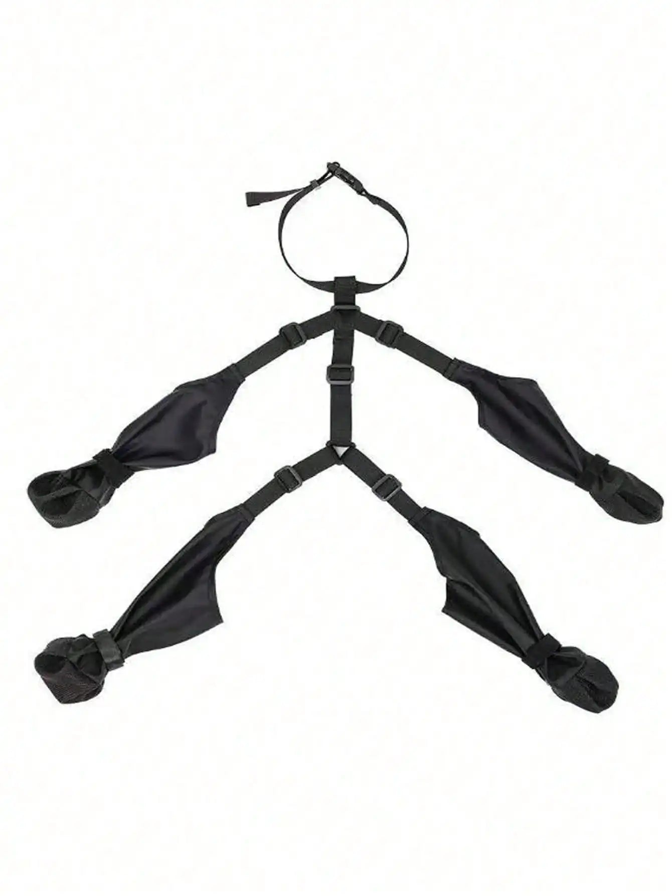 Black Waterproof Dog Boots with Adjustable Straps for Outdoor Walking