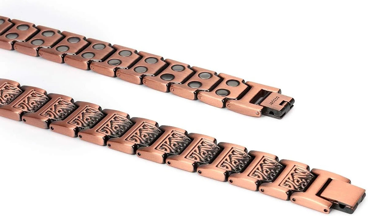 ARADOO Copper Bracelet for Men 100% Pure Copper Magnetic Link Bracelets Jewelry