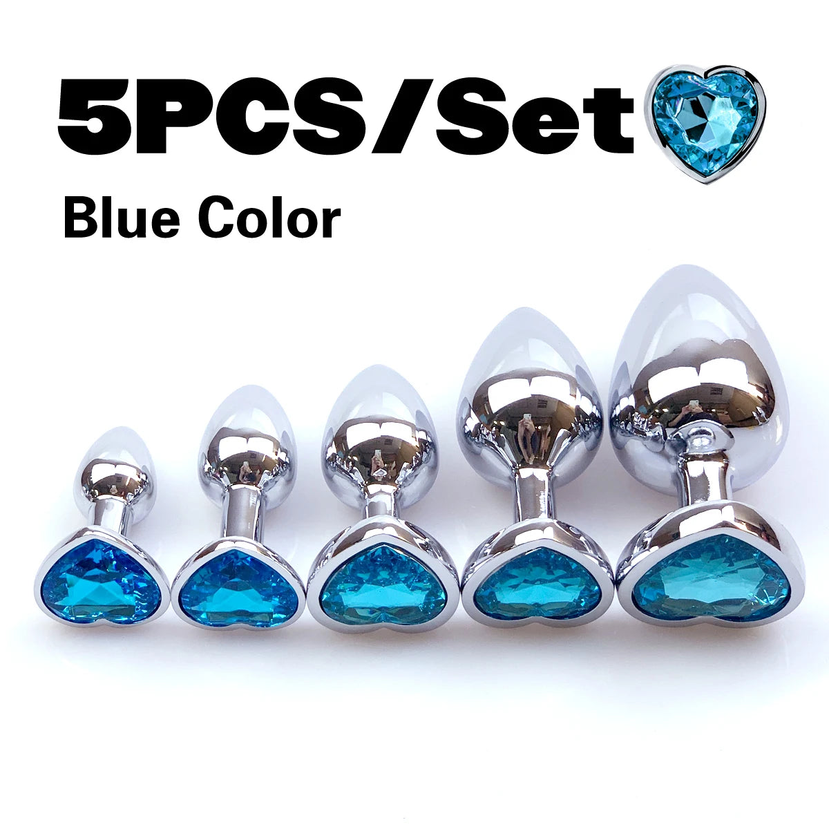 Metal Anal Plug Heart Crystal Beginner To Expert 5 Size Butt Plug Adult Toy Tail Female/Male Dildos Sex Toys Couples Adults Game