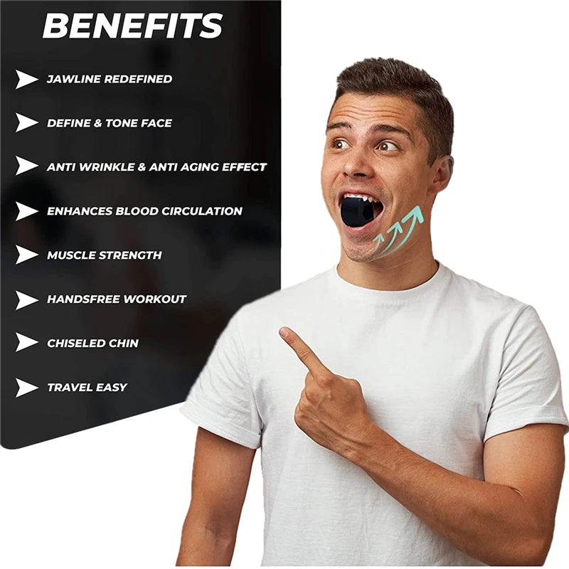 3 Pieces Set Food-Grade Silica Gel Jaw Exerciser with Lanyards Jawline Chew Bite Breaker for Face Fitness And Masseter Training