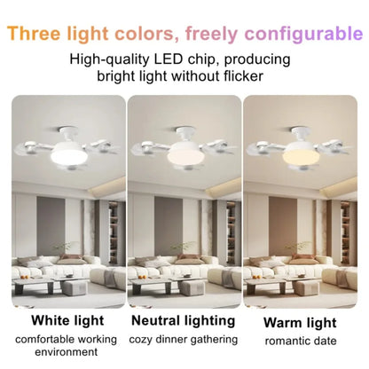 Ceiling Fan Light Drone E27 3/4 Head 2-in-1 Design Fan Lighting Bulb with Remote Control AC85-265V for Home Restaurant Bedroom