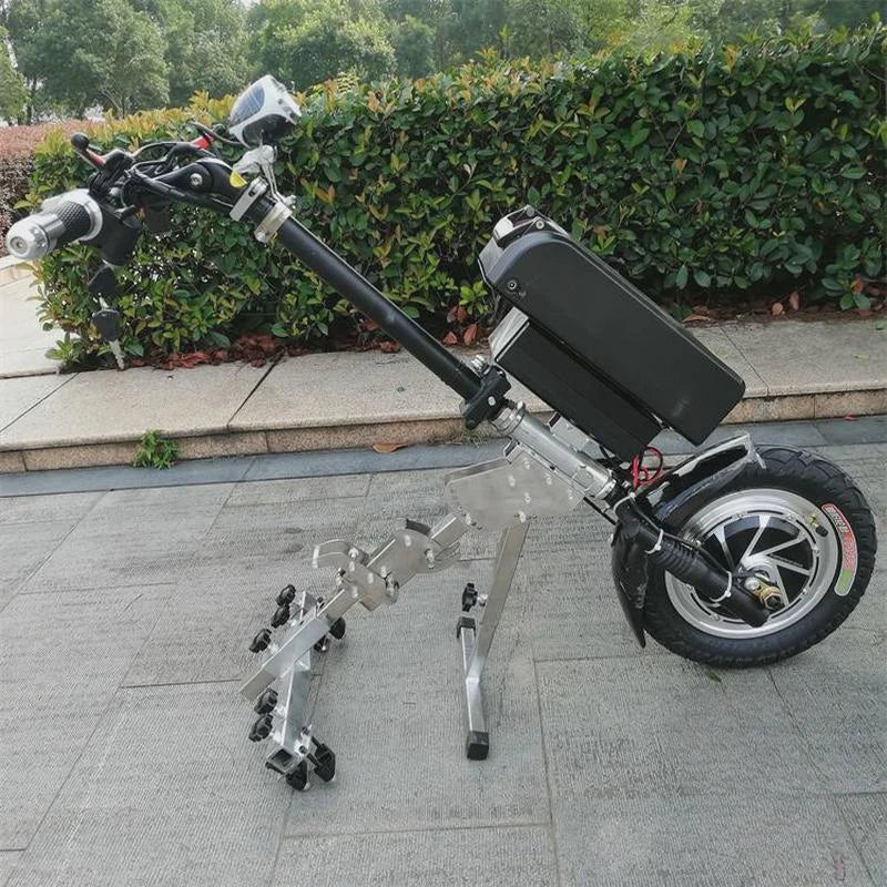 Disabled front wheelchair Stainless steel connector Electric vehicle head Traction bracket Upgraded double disc brake with code