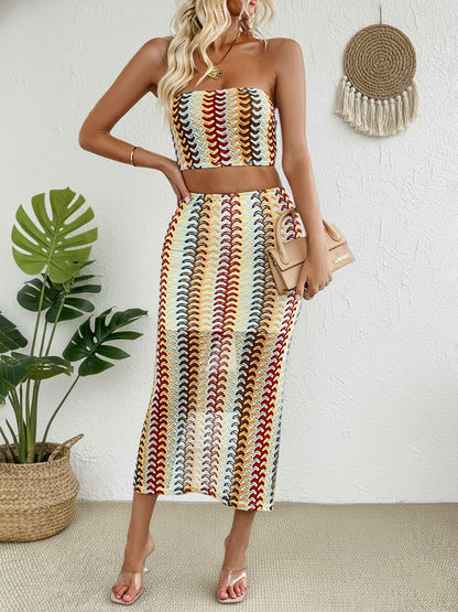 Casual Slim 2 Pieces Skirt Set For Woman 2026 Summer Elegant Women's Two Pieces Dress Full Set Suit Outfit Fashion Matching Sets