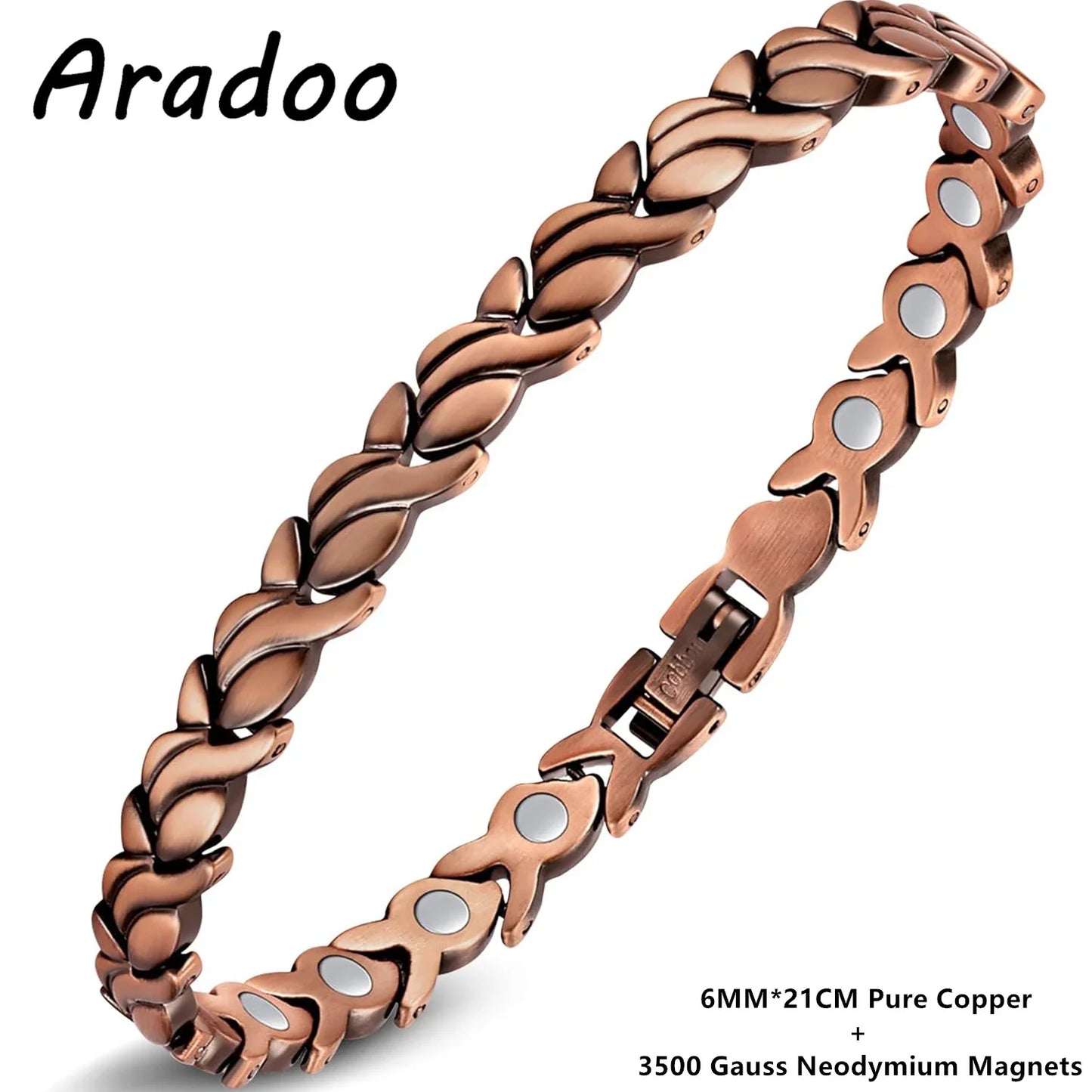 ARADOO Premium Copper Bracelets For Women with 3500 Gauss Neodymium Magnets Love