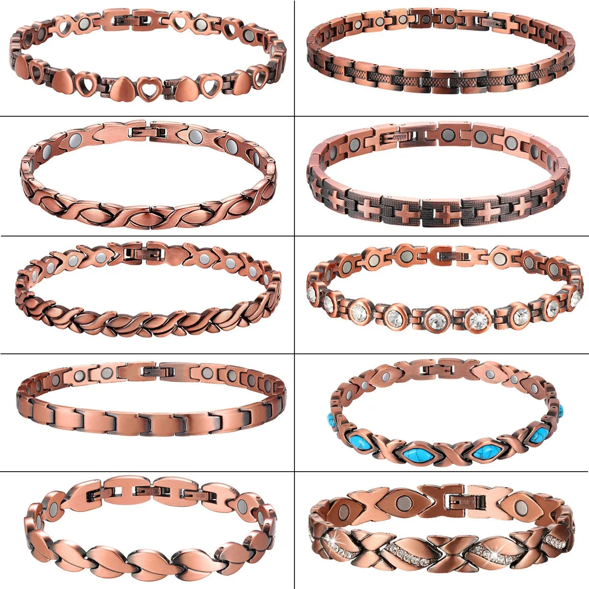 Women Magnetic Therapy Anklets 99.9% Pure Solid Copper 3500 Gauss Magnets Ankle
