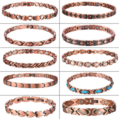 Women Magnetic Therapy Anklets 99.9% Pure Solid Copper 3500 Gauss Magnets Ankle
