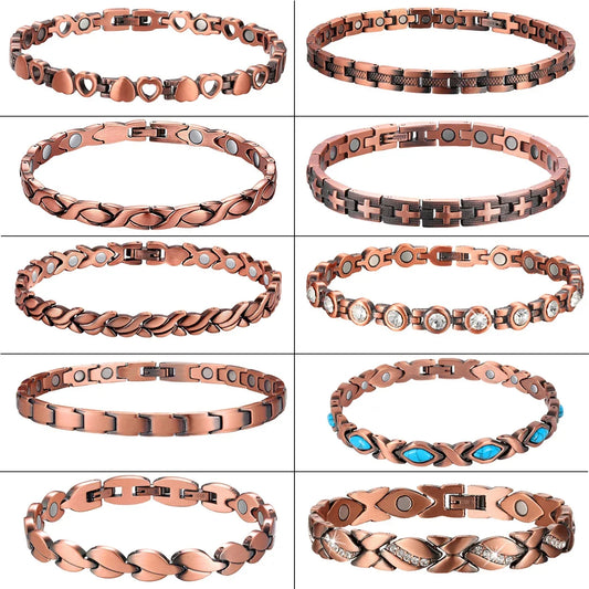 Women Magnetic Therapy Anklets 99.9% Pure Solid Copper 3500 Gauss Magnets Ankle