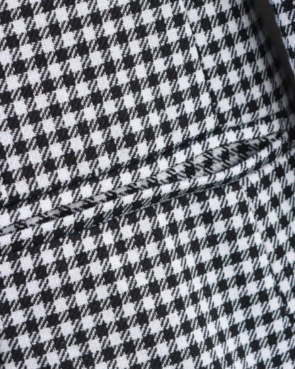 Women's Plaid Blazer Spring Casual Double Breasted Suit Jacket Office Work Daily Outwear Two Colors