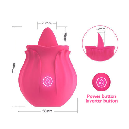 Rose Toy Tongue Licking Vibrator for Women Oral Clit Stimulator Female G Spot Vibrating Masturbation Massager Sex Toys for Adult