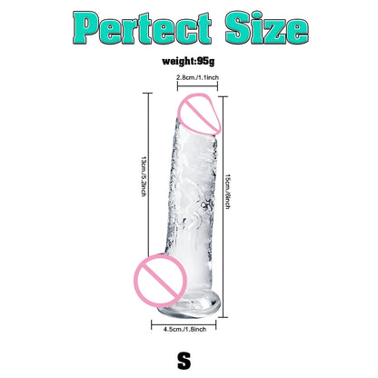 Soft Jelly Dildo Different Sizes Transparent Realistic Fake Dick Penis with Suction Cup G Spot Vagina Massage Sex Toy for Women